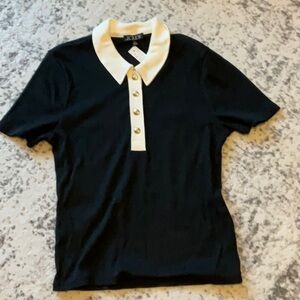 J Crew vintage rib polo tee
